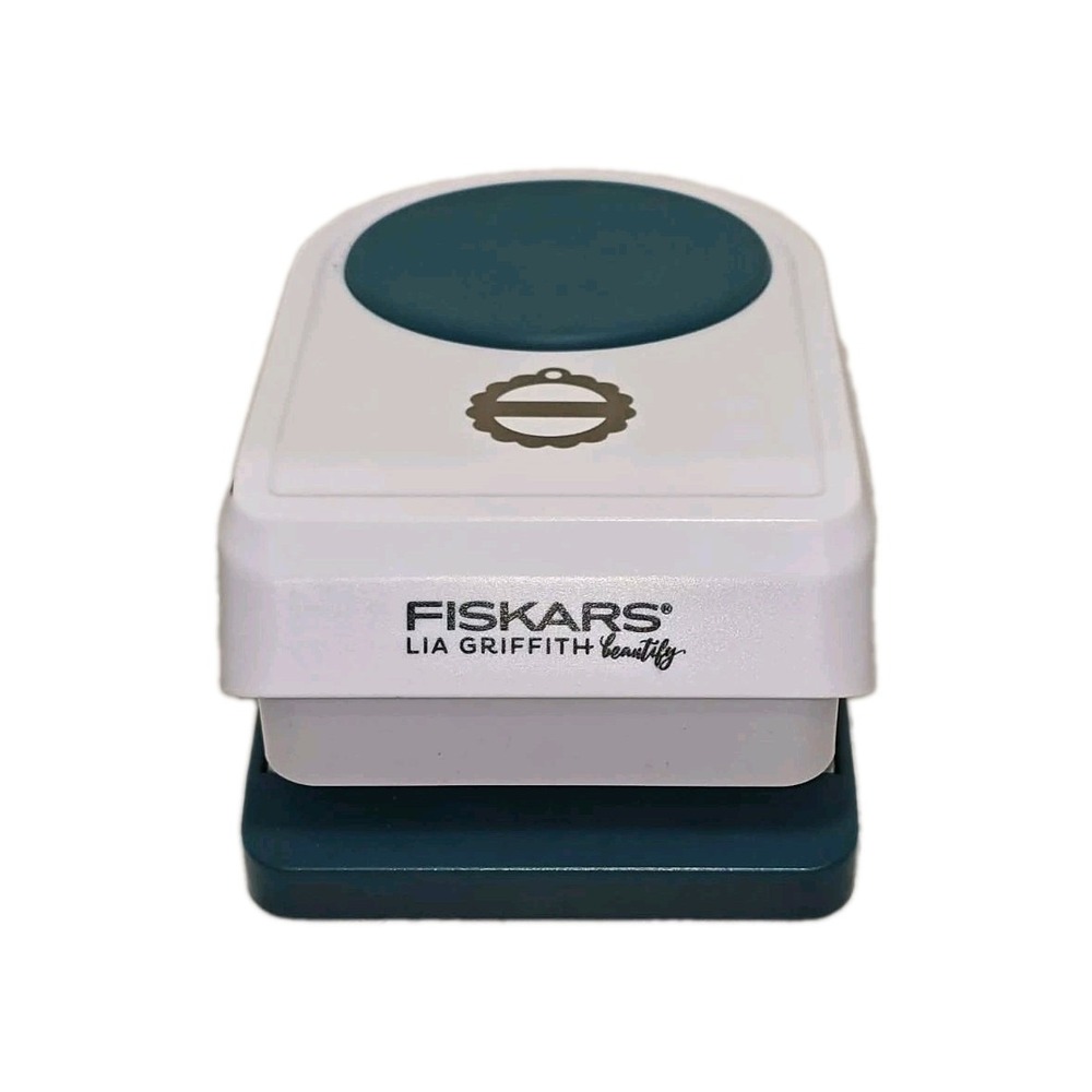 Fiskars Large 2" Gift Tag Paper Punch Lia Griffith Intricate Shape Craft Tool